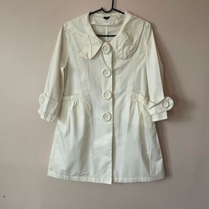 Oversized button babydoll coat